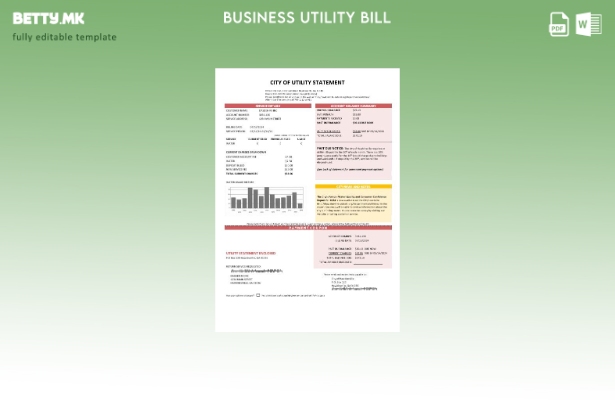 Изјава за град на комунални услуги во САД, деловна сметка за комунални услуги за